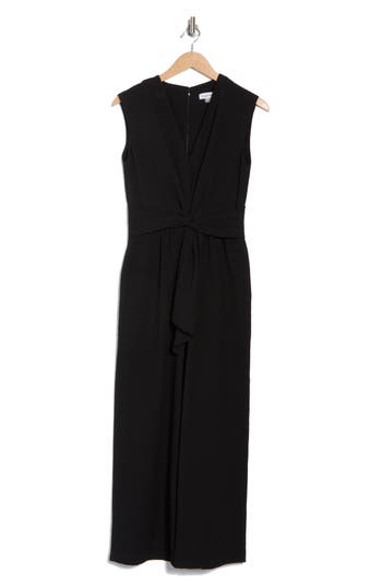 Shop Calvin Klein Knot Front Gauze Jumpsuit