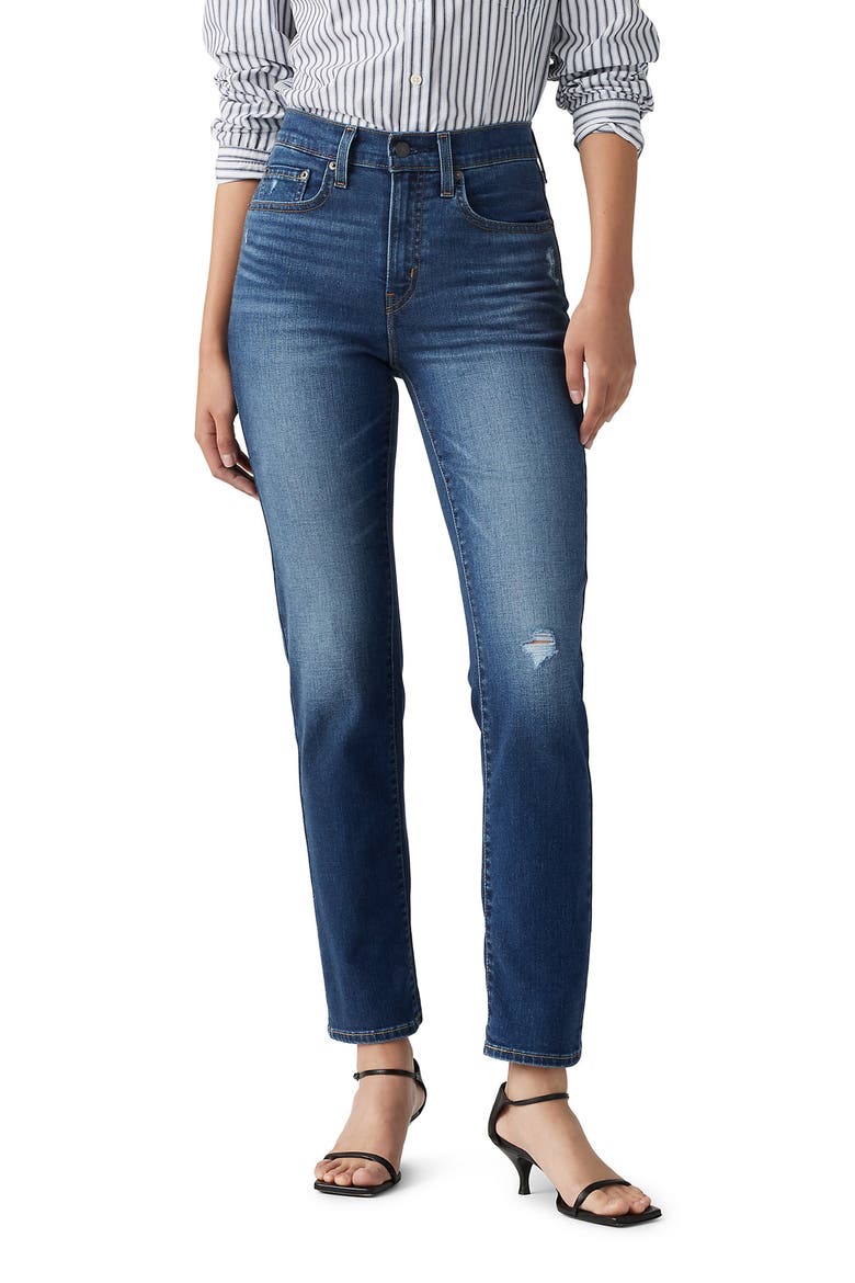724™ Ripped High Waist Straight Leg Jeans, Main, color, KNOW WHEN