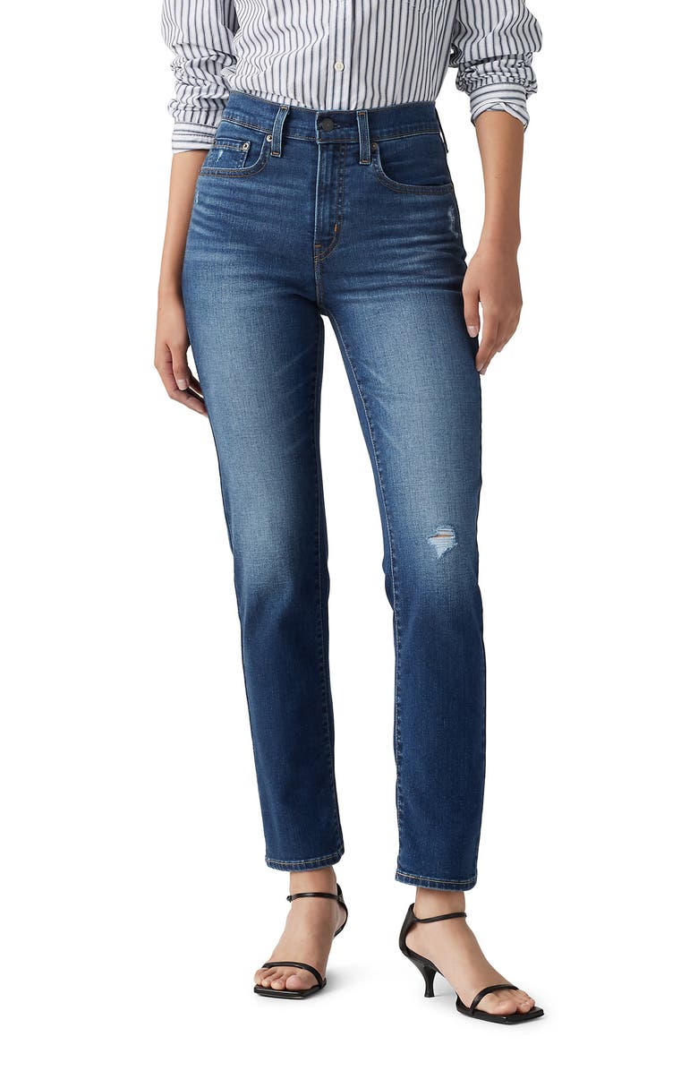 Levi's<sup>®</sup> 724<sup>™</sup> Ripped High Waist Straight Leg Jeans, Main, color, Know When