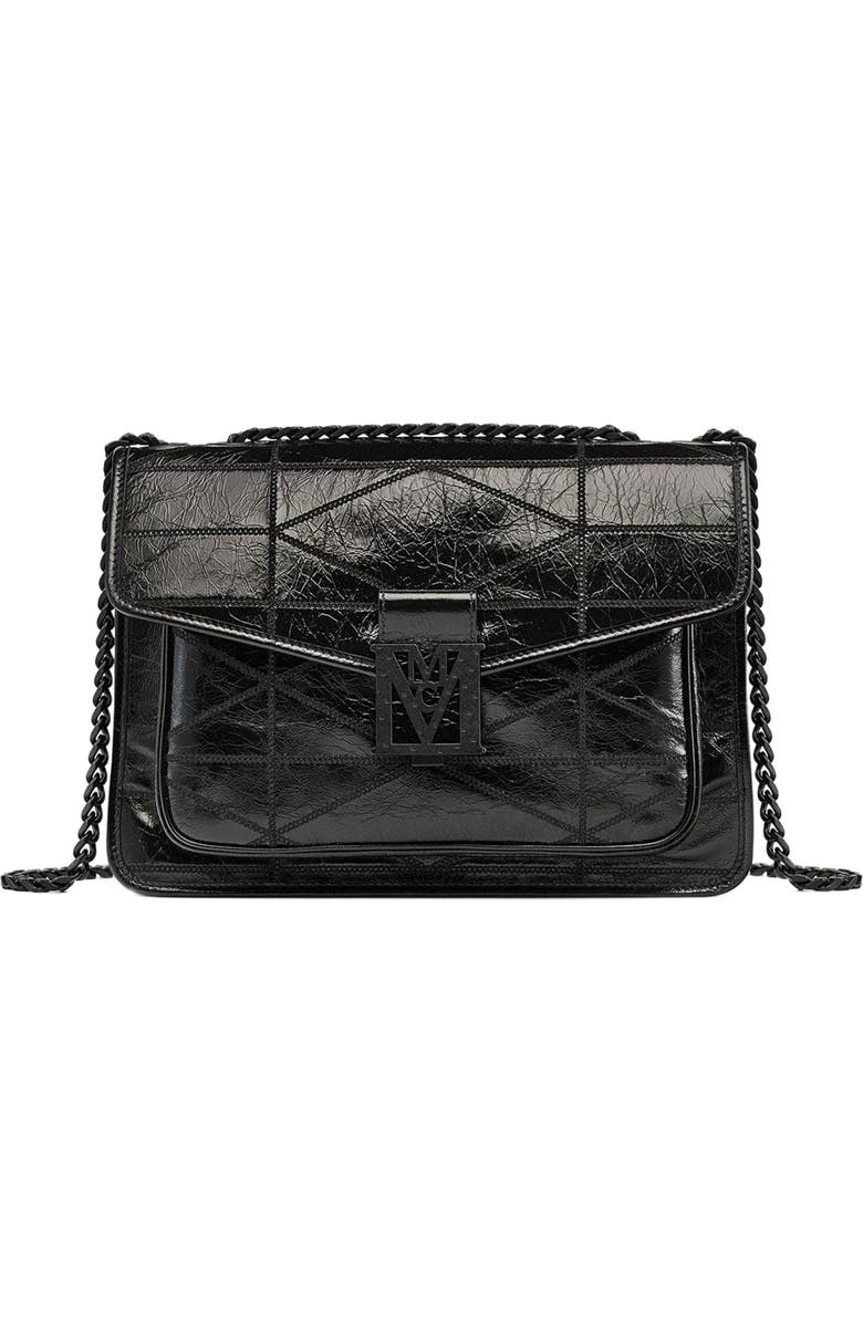 MCM Travia Quilted Shoulder Bag in Crushed Leather, Main, color, Black