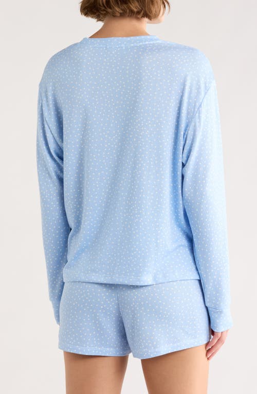 Pj Salvage Long Sleeve Top & Boxer Shorts Pajamas In Blue