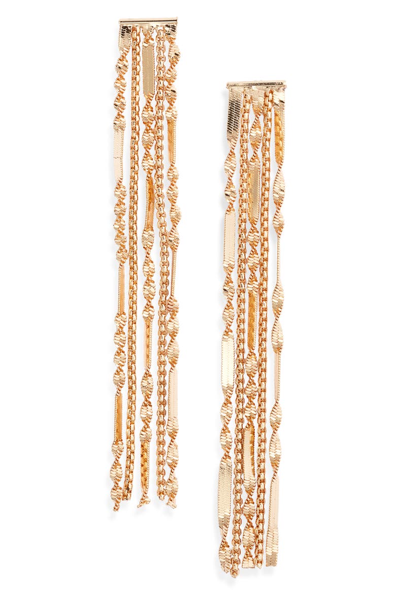 Fringe Earrings, Main, color, GOLD