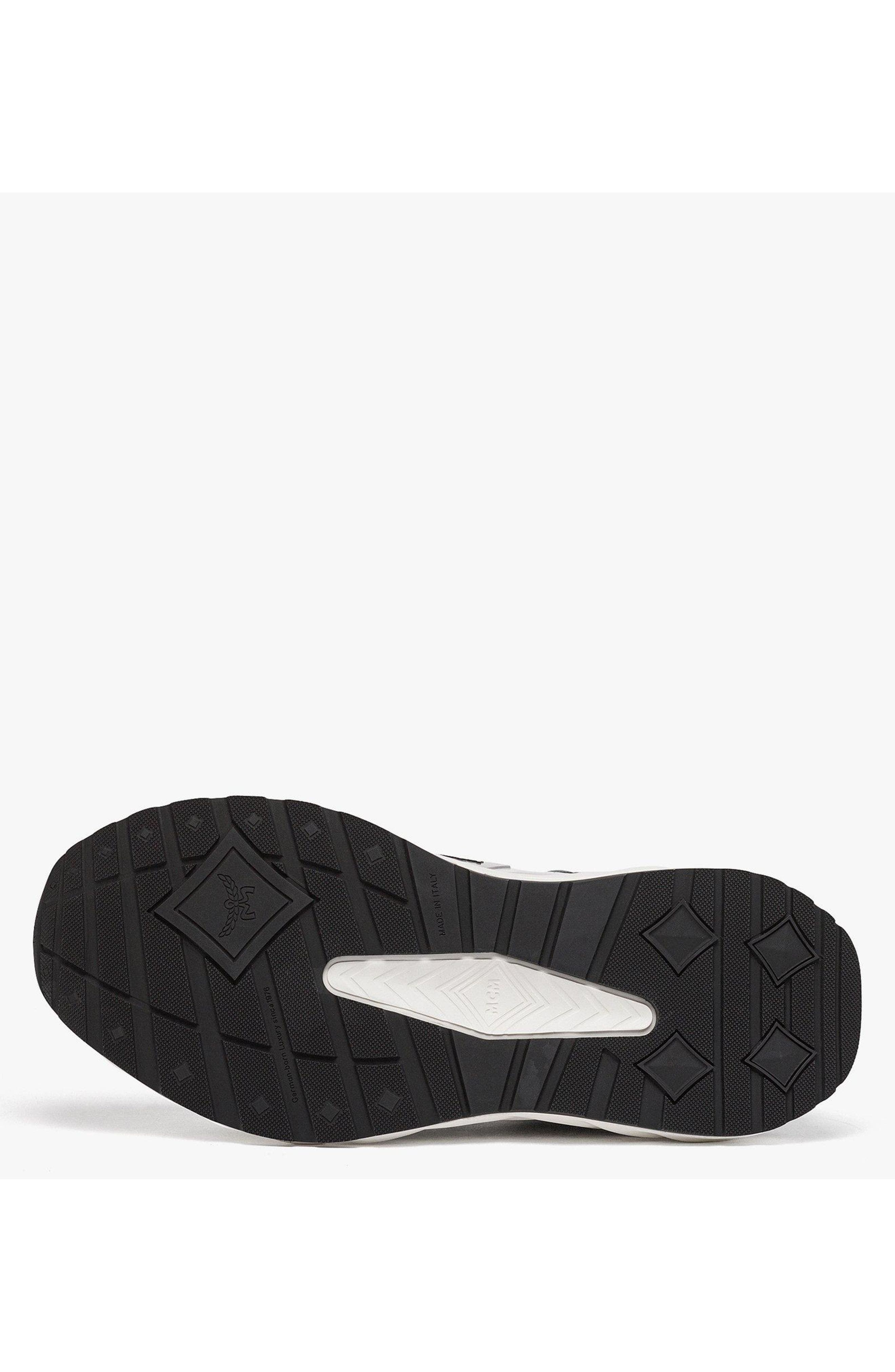 MCM Skywander Lo Sneakers in Calf Suede and Leather, Alternate, color, Ice Grey