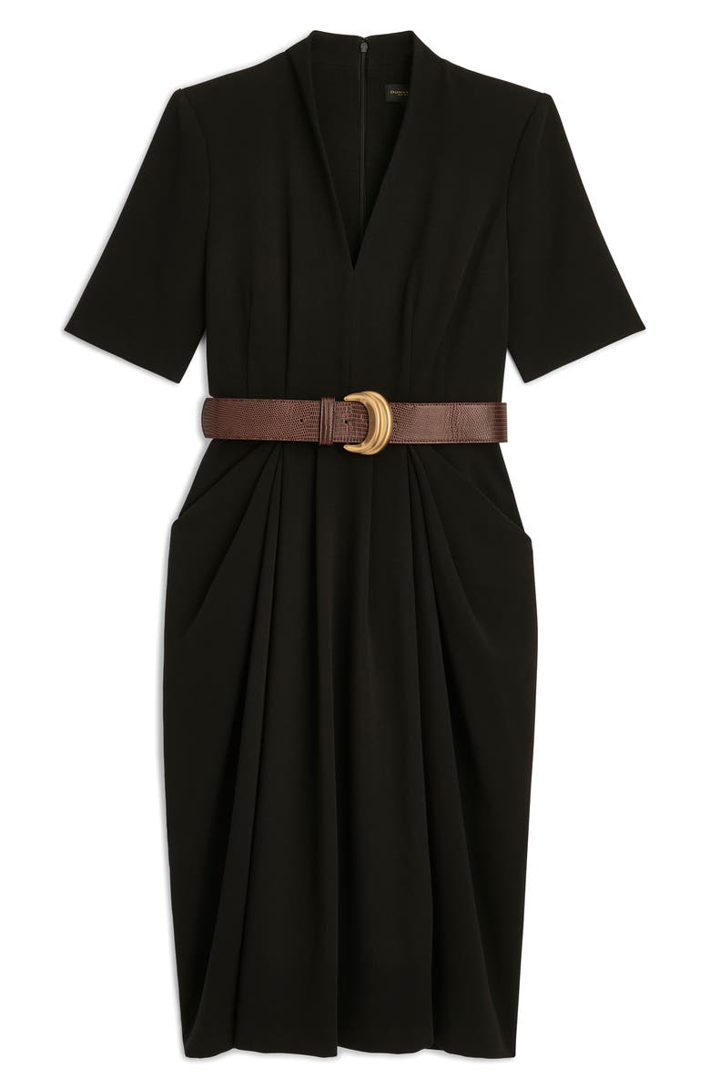 Donna Karan New York Belted Midi Dress, Alternate, color, Black