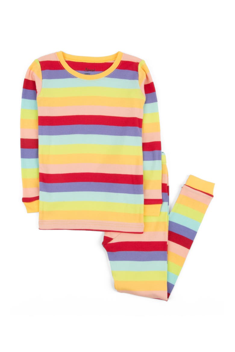 Colorful Stripe Pajama Set, Alternate, color, NONE