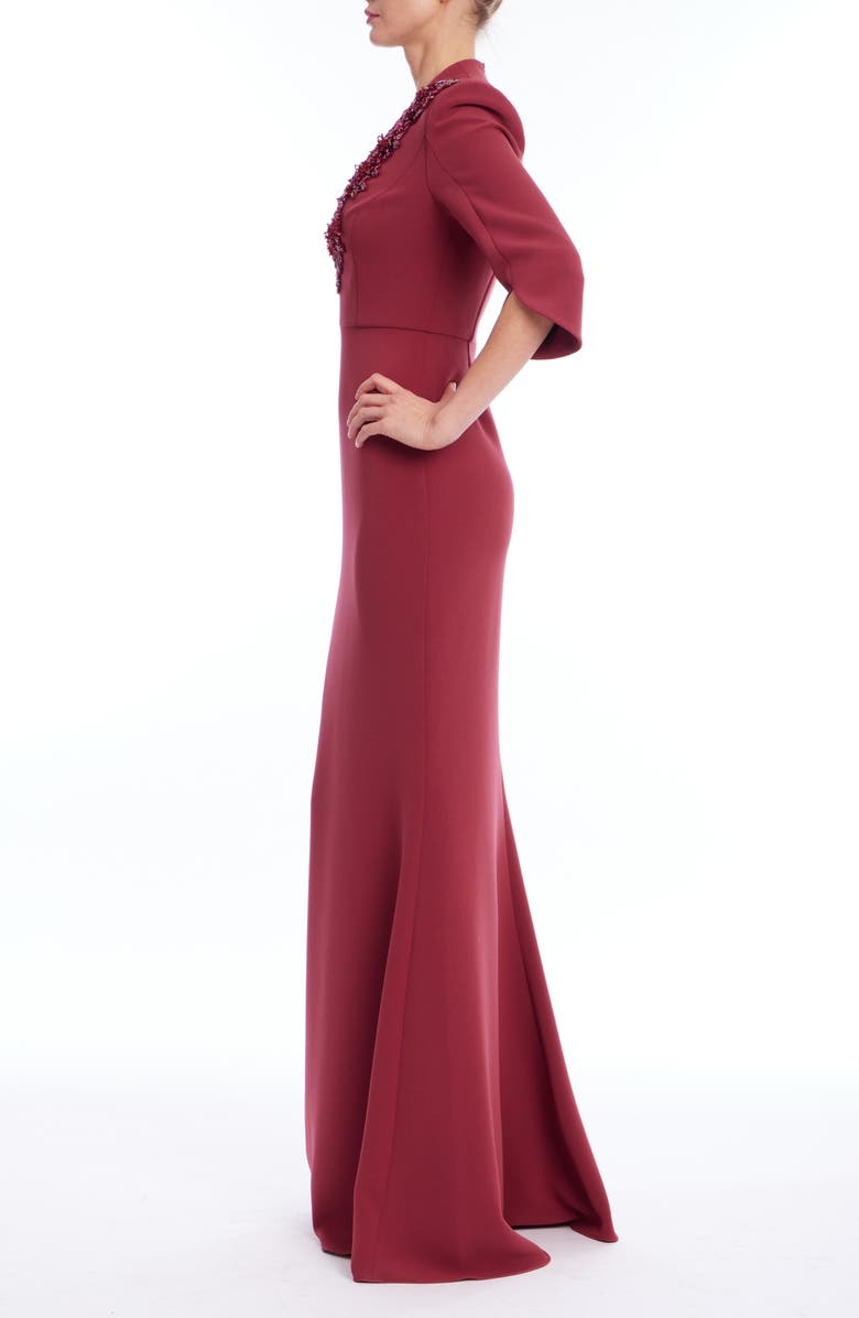 Badgley Mischka Collection Embellished Deep V-Neck Mermaid Gown, Alternate, color,