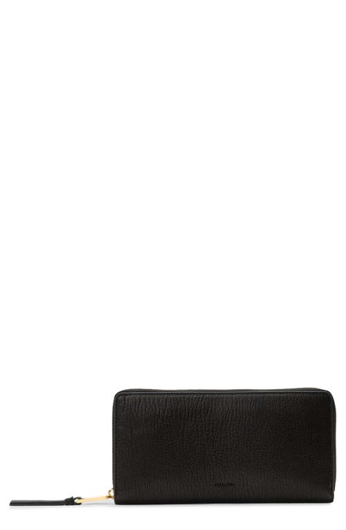 Allsaints Leather Travel Wallet In Black