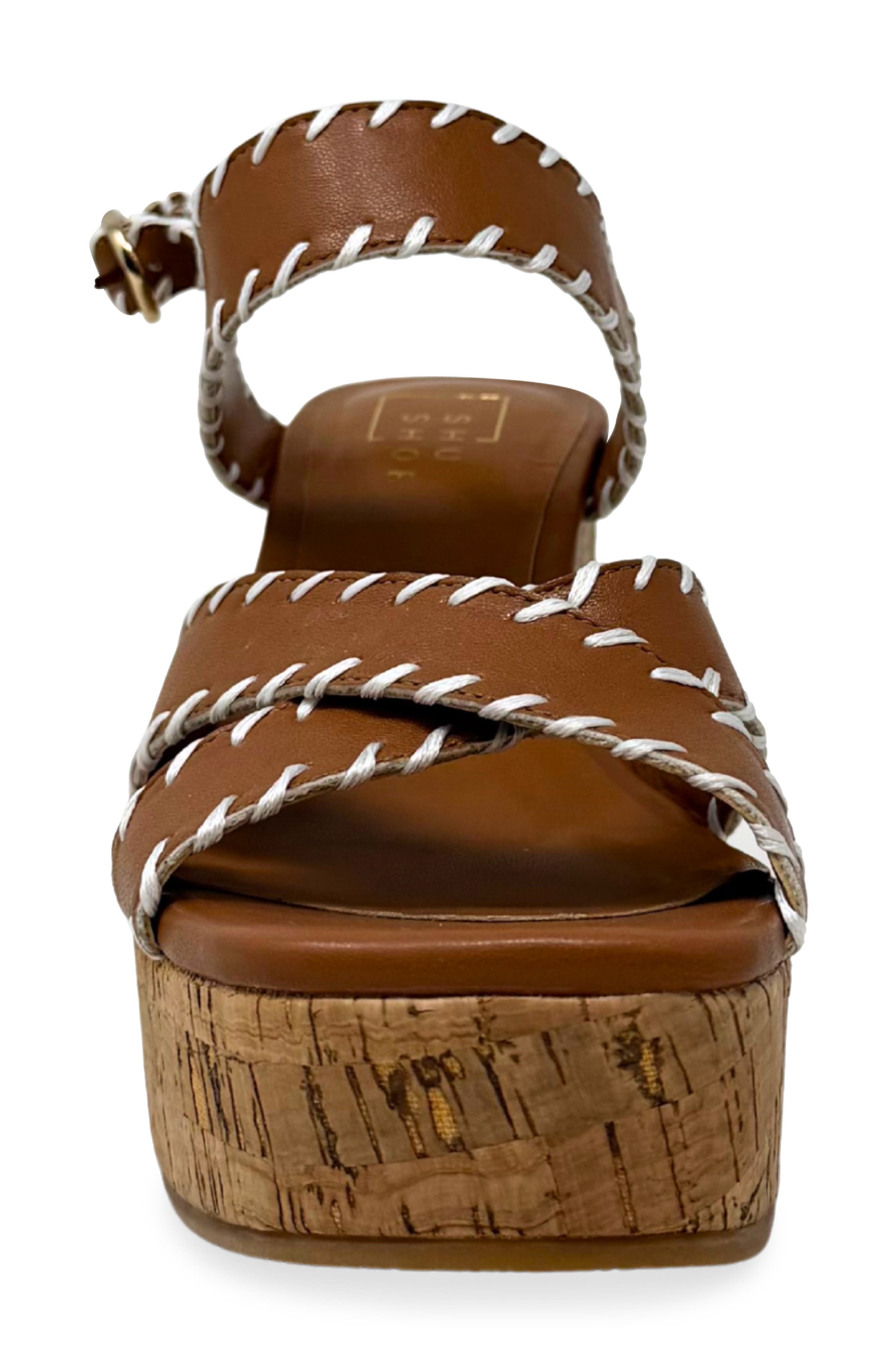 SHUSHOP Jada Ankle Strap Platform Wedge Sandal, Alternate, color, Camel