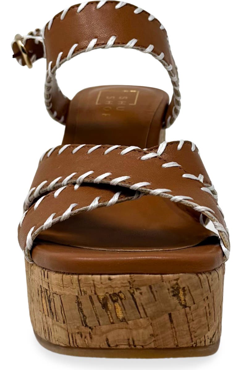 SHUSHOP Jada Ankle Strap Platform Wedge Sandal, Alternate, color, Camel