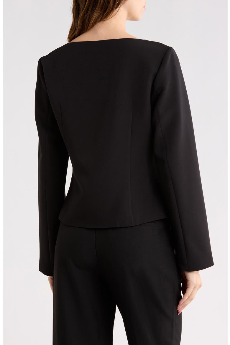 Collarless Crop Blazer, Alternate, color, BLACK