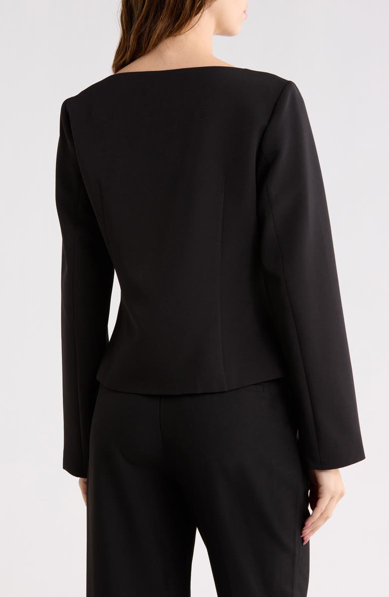 Elodie Collarless Crop Blazer, Alternate, color, Black
