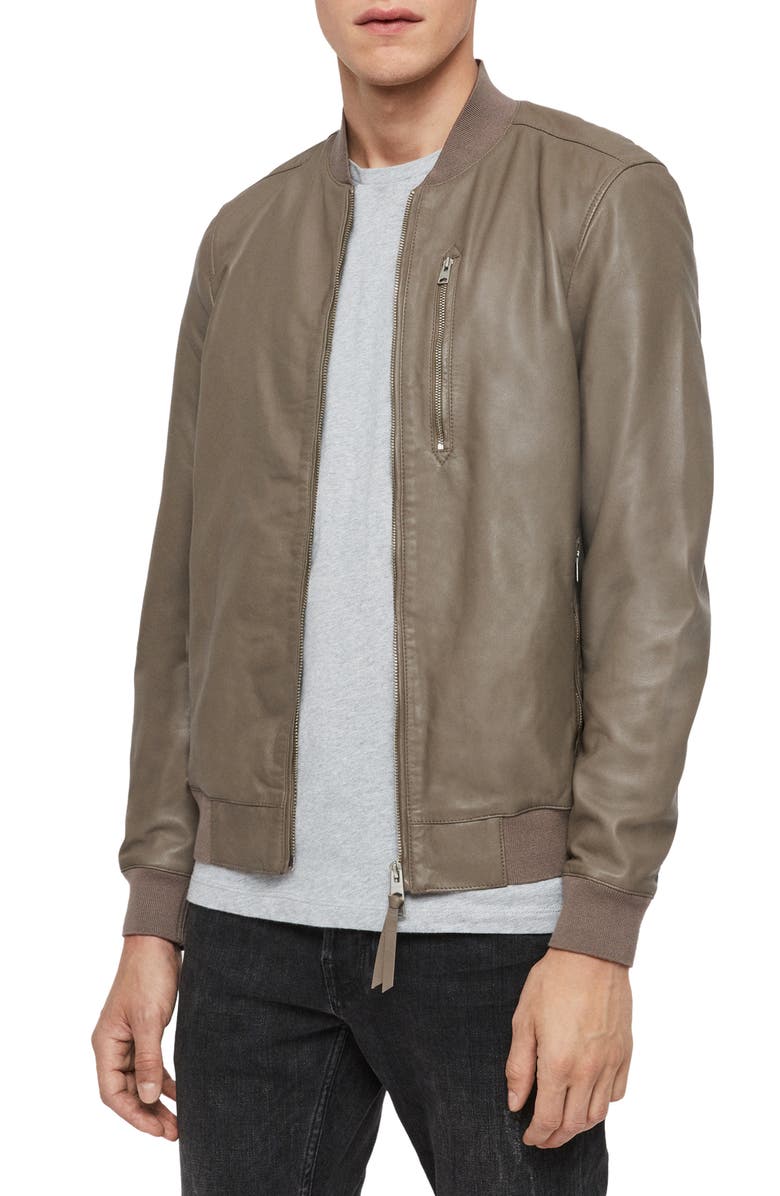 AllSaints Kino Leather Bomber Jacket, Alternate, color, 