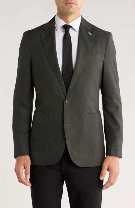 TailorByrd Modern Fit Heathered Micro Check Sport Coat Glen Plaid Sport Coat