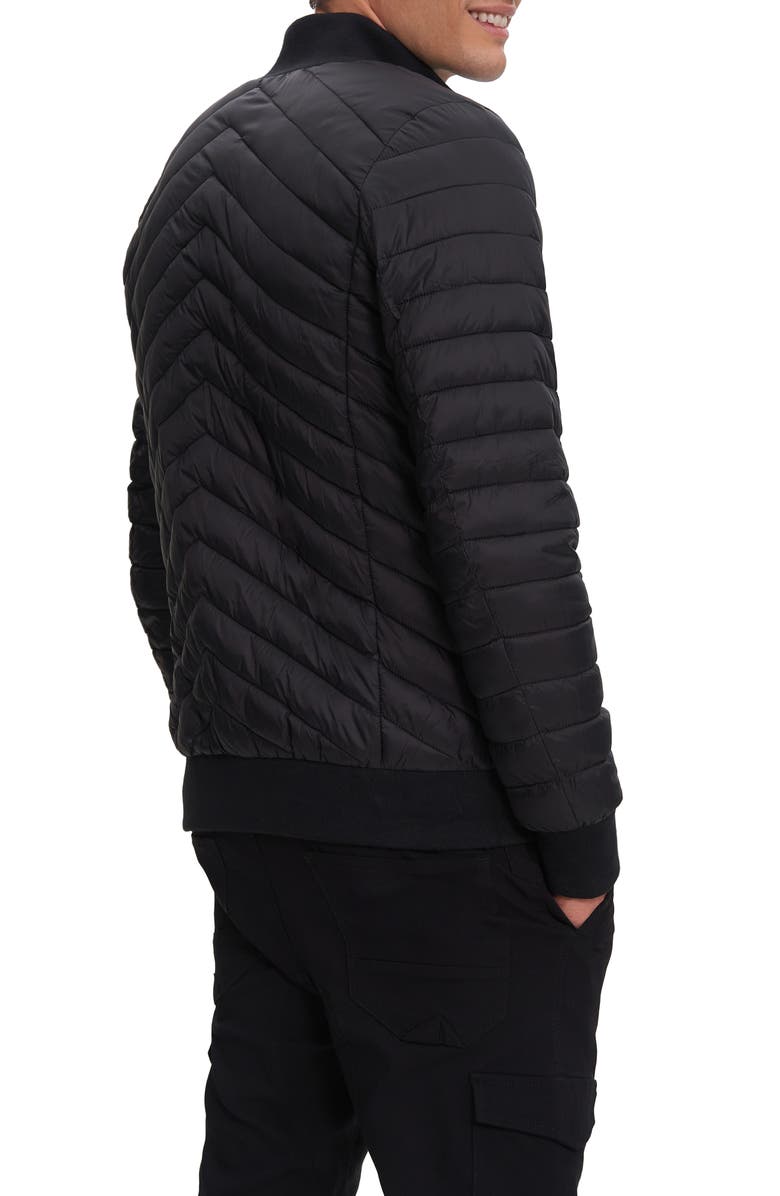Noize Alex Chevron Quilted Puffer Jacket, Alternate, color, Black
