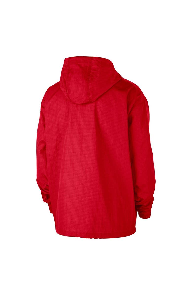 Nike Men's Nike  Red Chicago Bulls Courtside Premium Club Anorak Quarter-Zip Hoodie Jacket, Alternate, color, Red