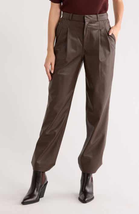AG Kate Pleated Front Faux Leather Pants