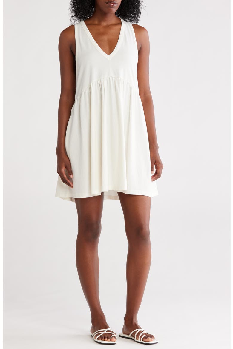 V-Neck Tank Dress, Main, color, IVORY EGRET