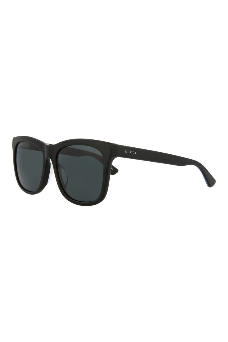 56mm Square Sunglasses, Alternate, color, BLACK BLACK GREY