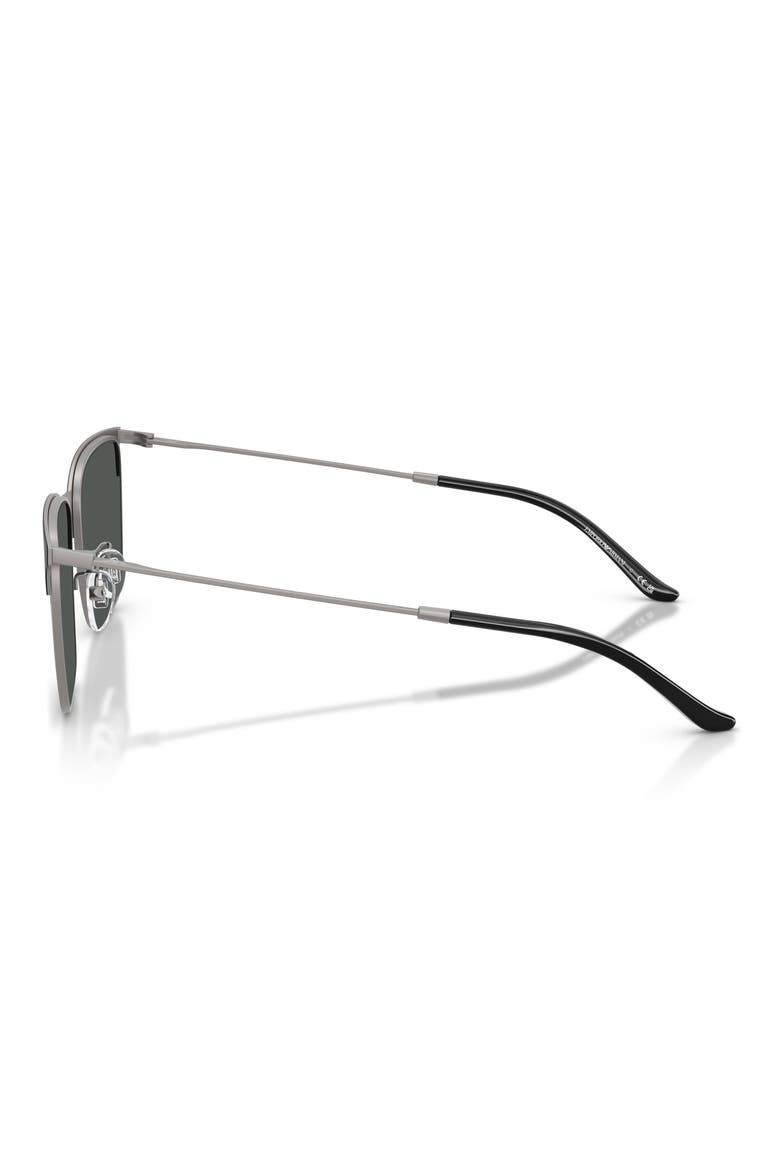 57mm Rectangular Sunglasses, Alternate, color, GUNMETAL / BLACK / GREY