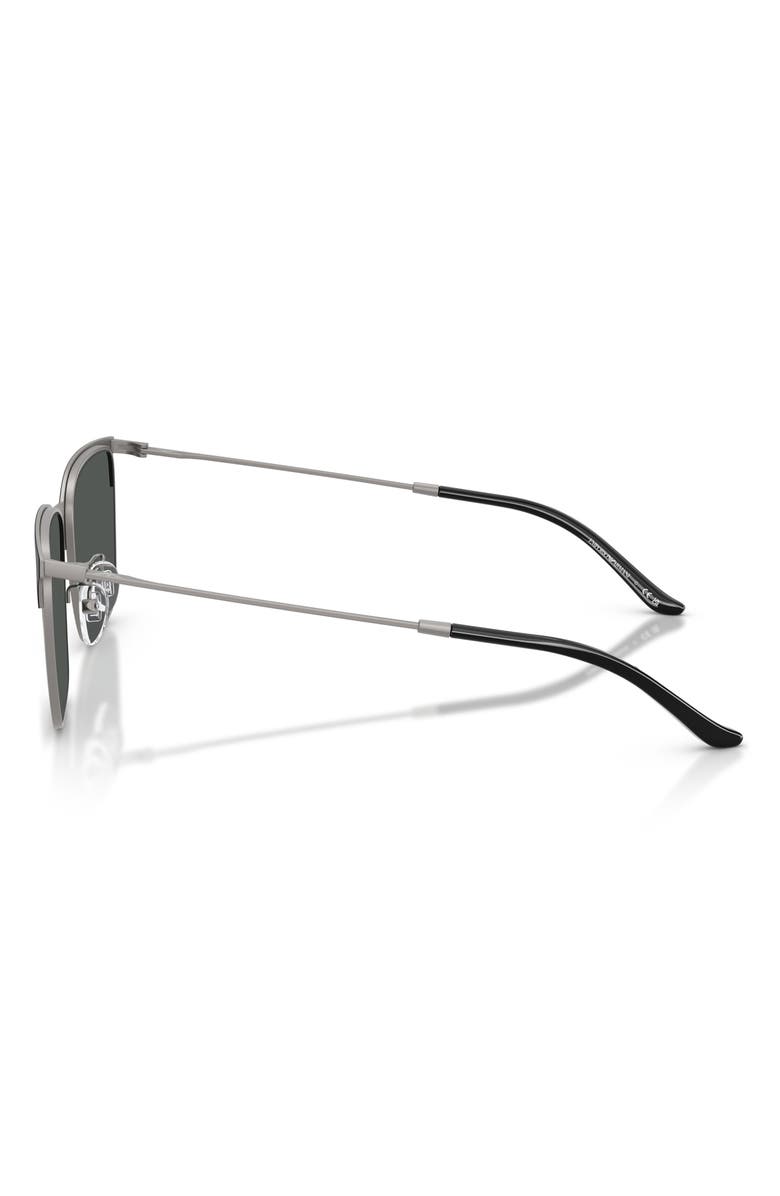Emporio Armani 57mm Rectangular Sunglasses, Alternate, color, Gunmetal / Black / Grey