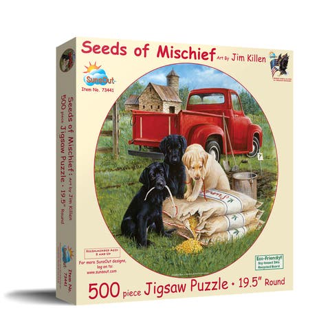 Seeds of Mischief 500 piece Jigsaw Puzzle for Adults Round