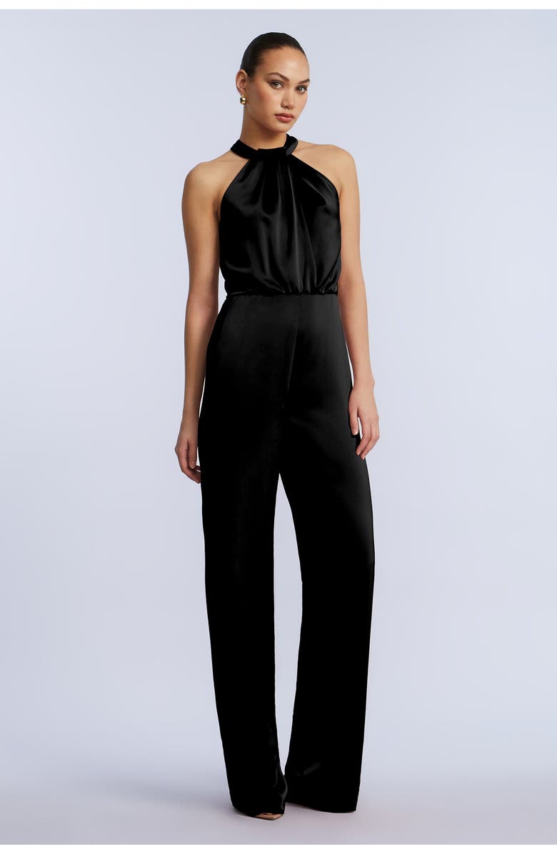 BCBGMAXAZRIA Pleated Halter Jumpsuit, Alternate, color,