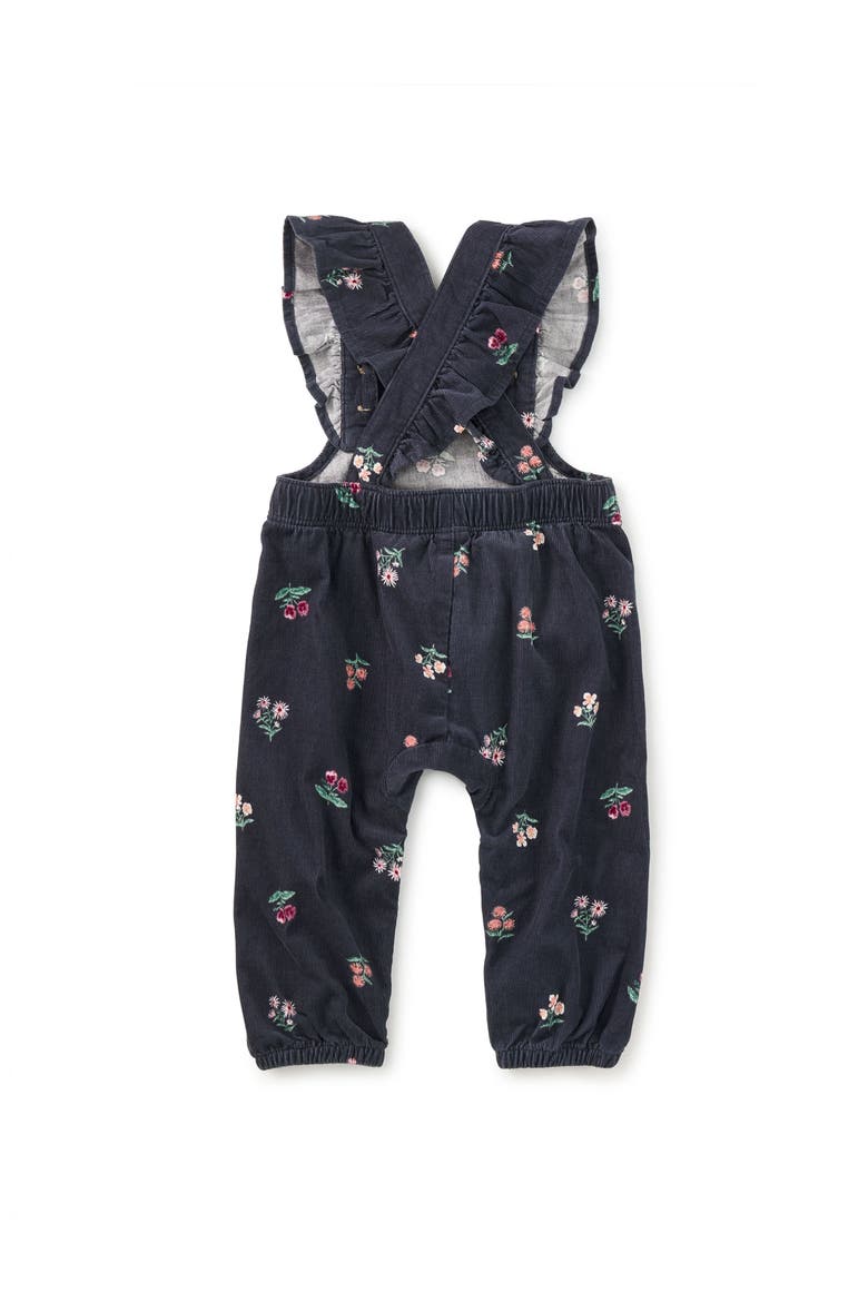 Corduroy Ruffle Baby Overalls, Alternate, color, Midnight Posy