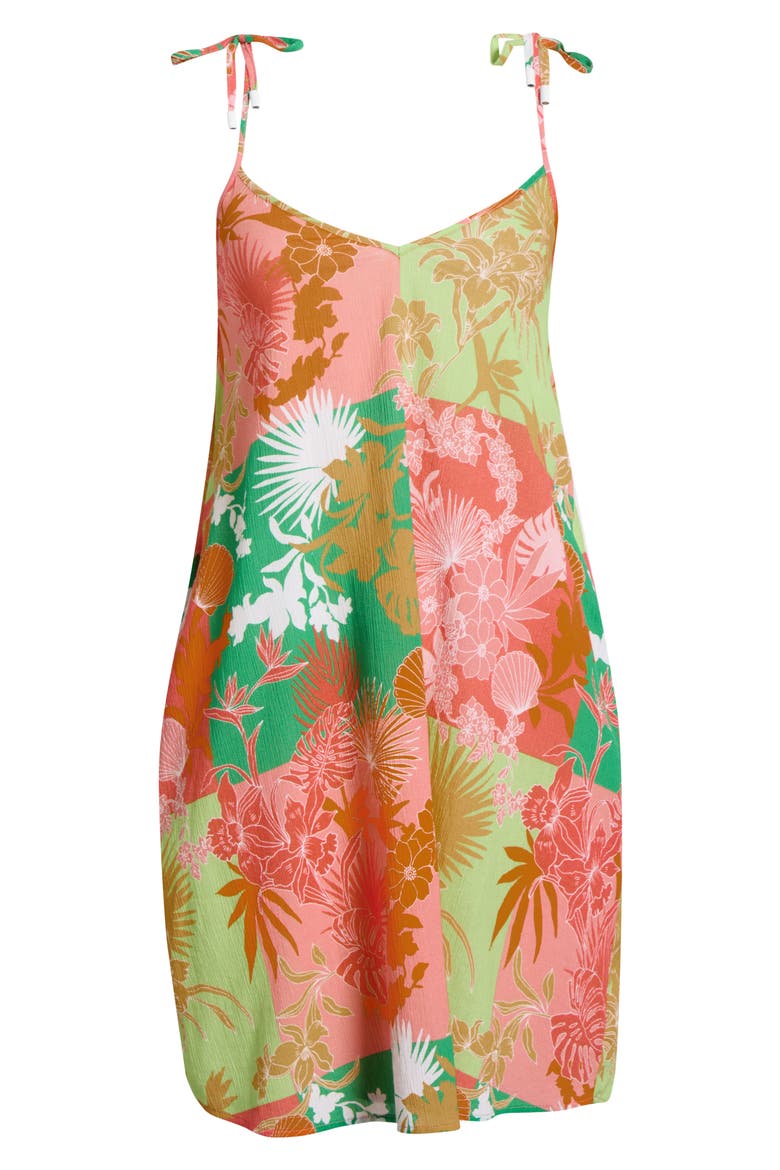 Floral Print Cover-Up Dress, Alternate, color, GREEN/ PINK MULTI