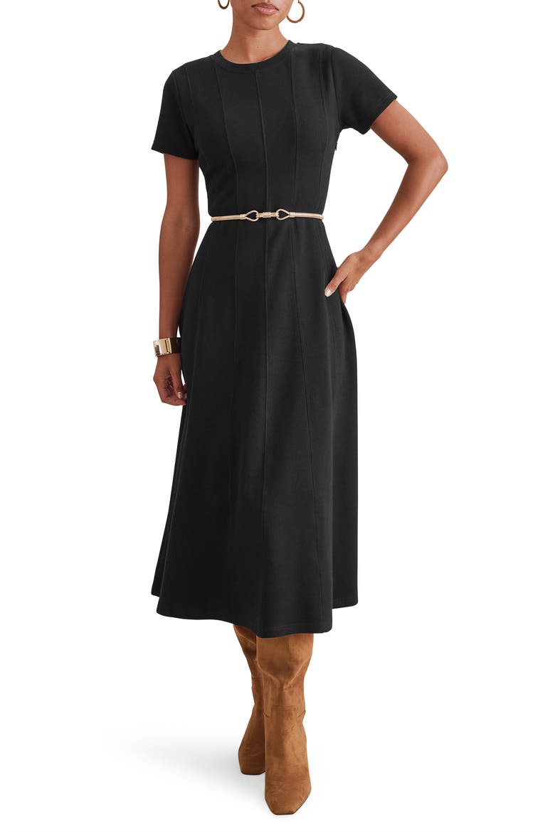 Winslow A-Line Dress, Alternate, color, BLACK