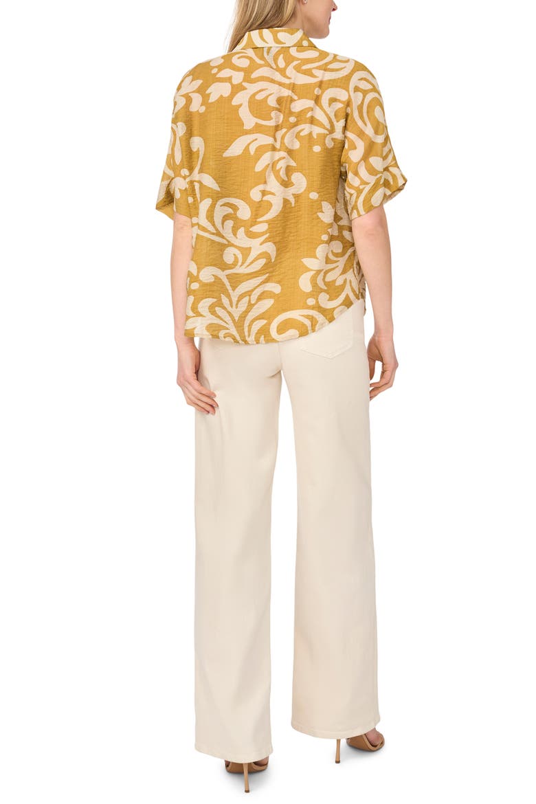 Tie Front Sleeve Top, Alternate, color, POTTING SOIL BATIK