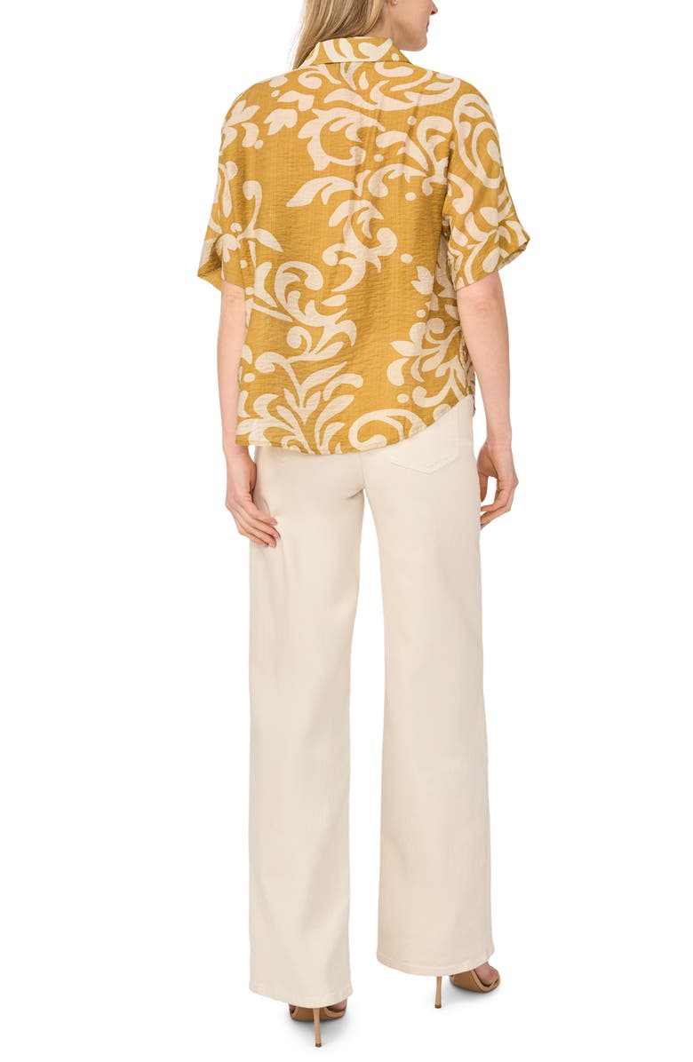 Halogen<sup>®</sup> Tie Front Sleeve Top, Alternate, color, Potting Soil Batik