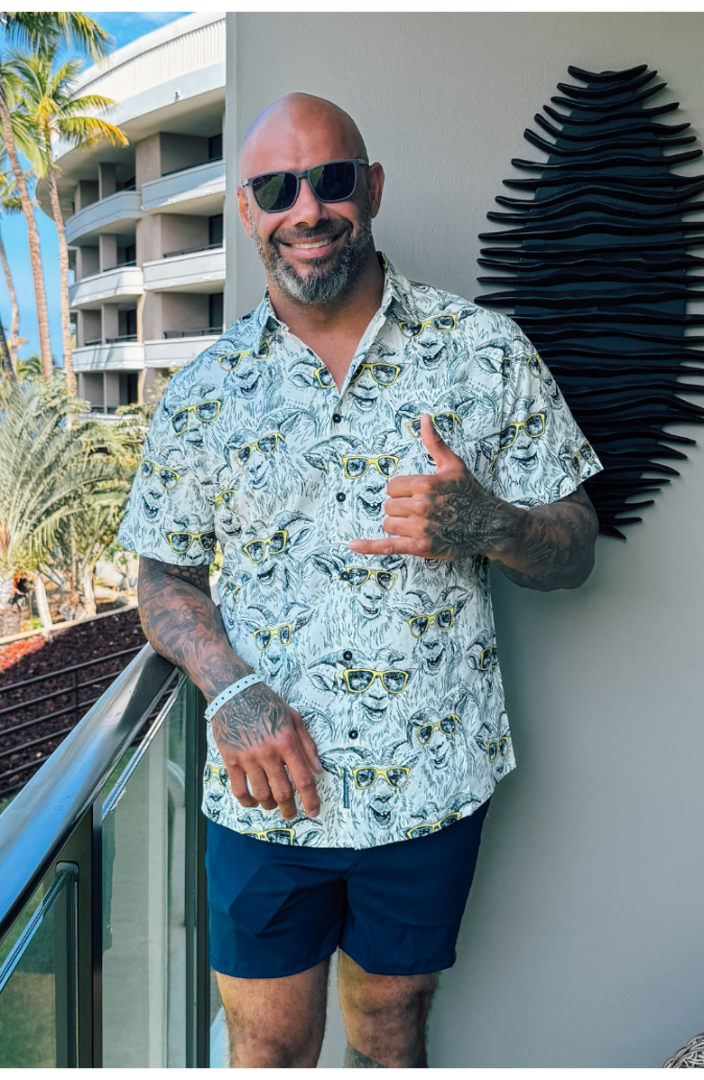 Baja Llama Mountain Goat - 7-Seas Button Up, Alternate, color, White