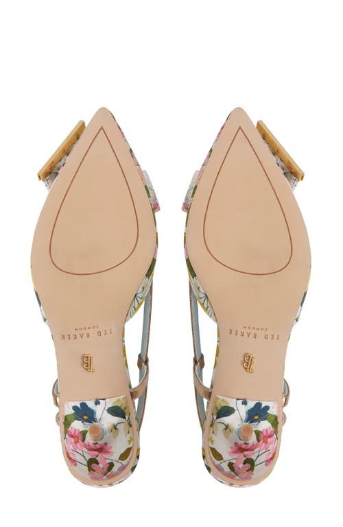 Ted Baker London Romy Pointed Toe Slingback Pump In White Floral