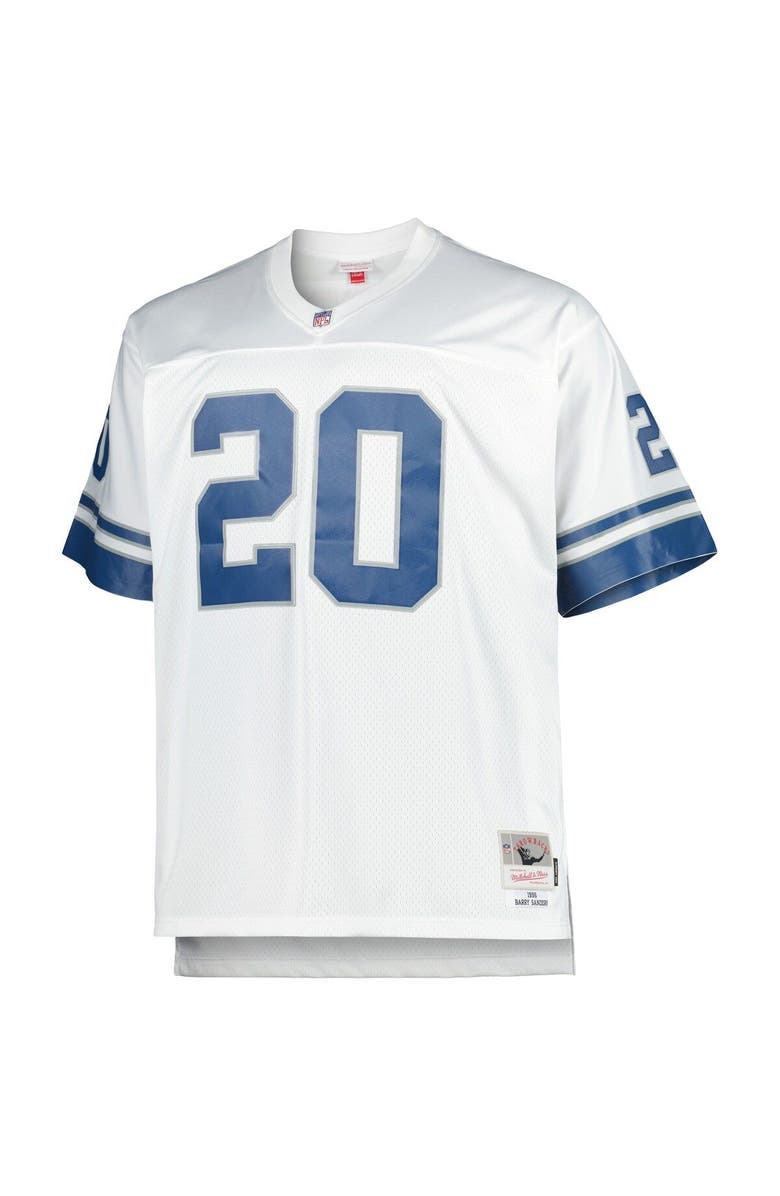 Mitchell & Ness Men's Mitchell & Ness Barry Sanders White Detroit Lions Big & Tall 1996 Retired Player Replica Jersey, Alternate, color, White
