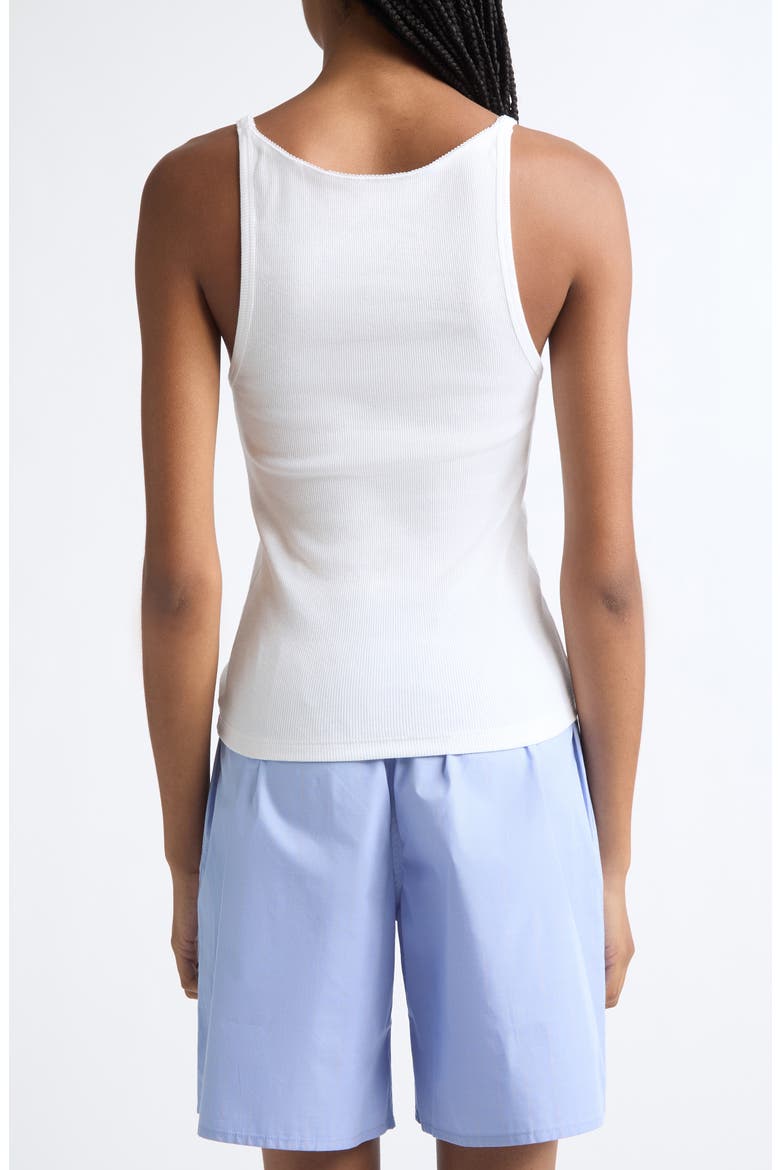 Stretch Cotton Rib Tank, Alternate, color, CREAM