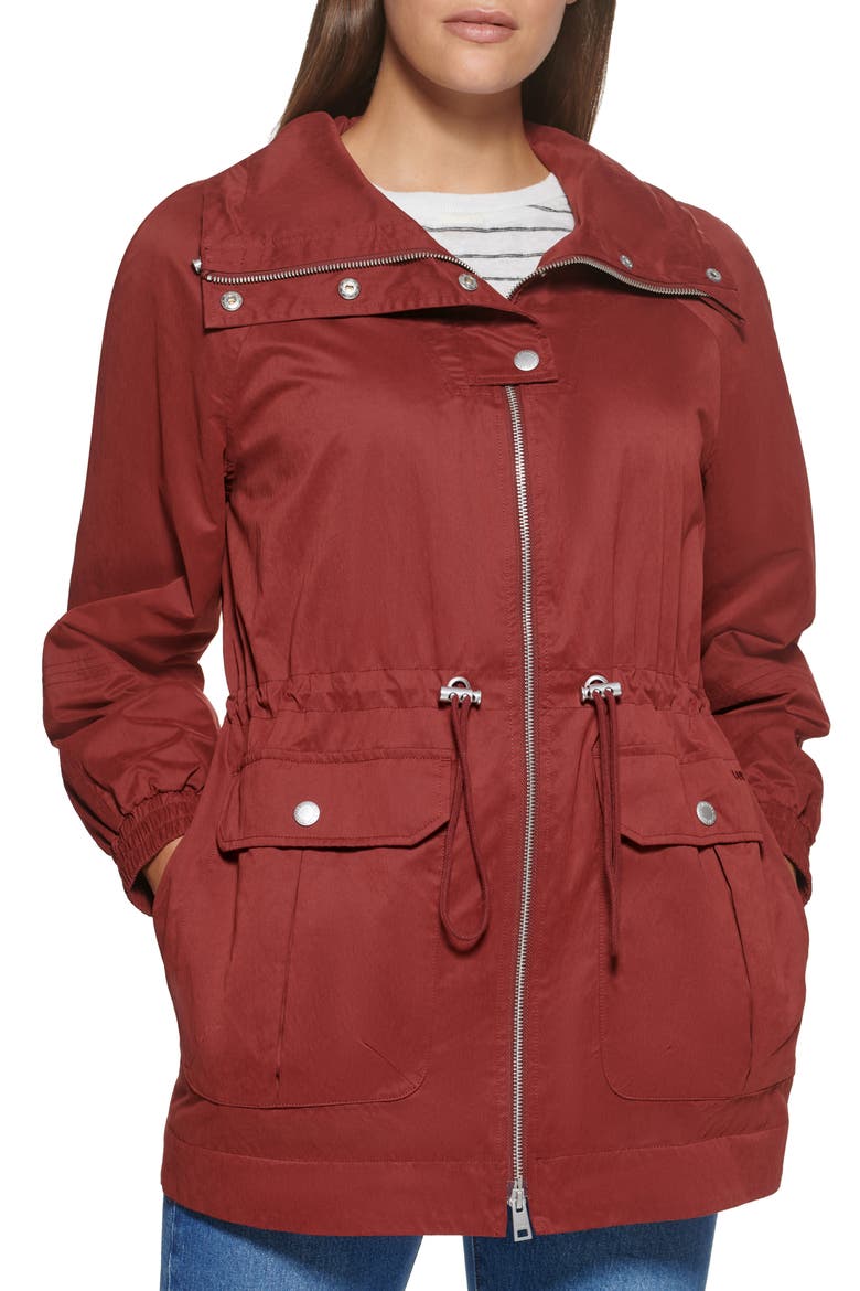 Levi's® Women's Cinch Waist Anorak Rain Jacket, Main, color, MAROON