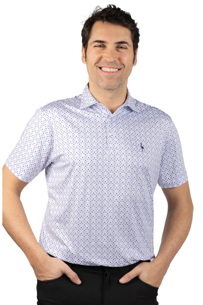 Golf Clubs Print Performance Polo, Alternate, color, WHITE