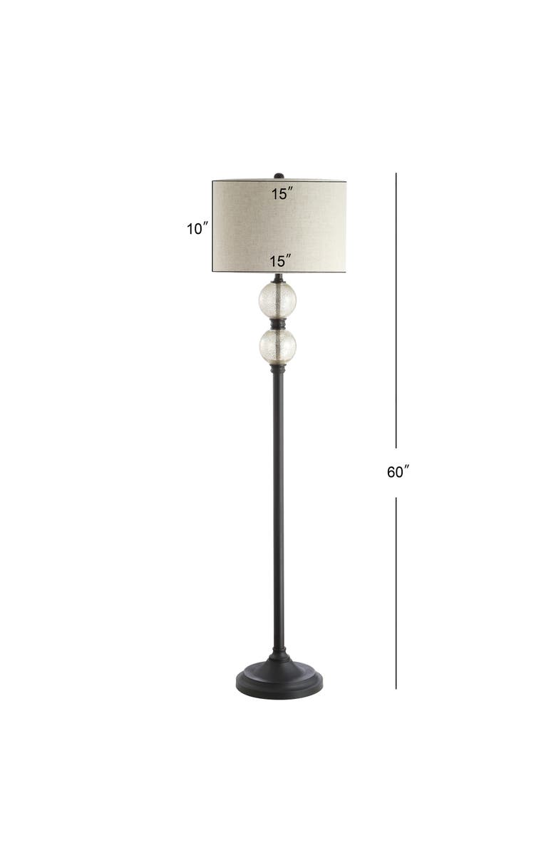 JONATHAN Y January Glass/Metal LED Floor Lamp, Alternate, color, Oil Rubbed Bronze