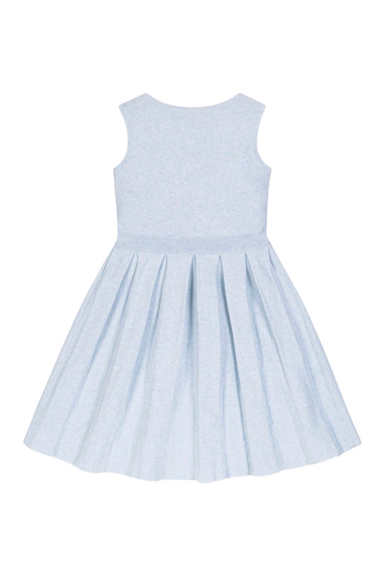Girls' Organic Pleated Sweater Dress, Kids, Alternate, color, Light Blue Heather