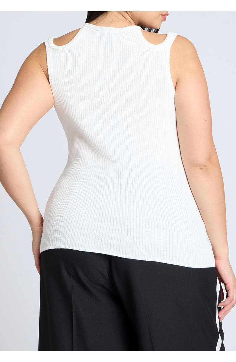 ELOQUII Strappy Racer Tank, Alternate, color, White