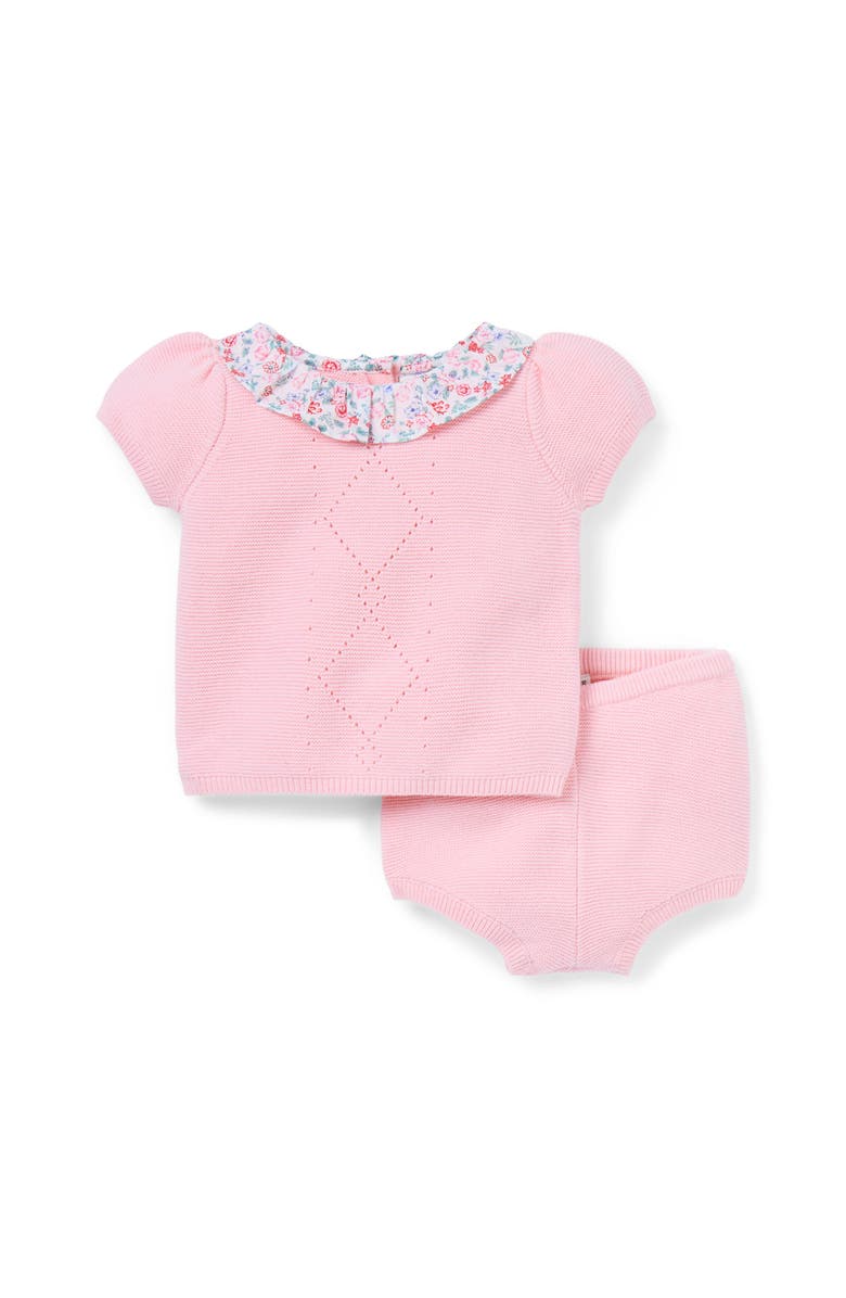 Janie and Jack Baby Floral Collar Matching Set, Main, color, Pink
