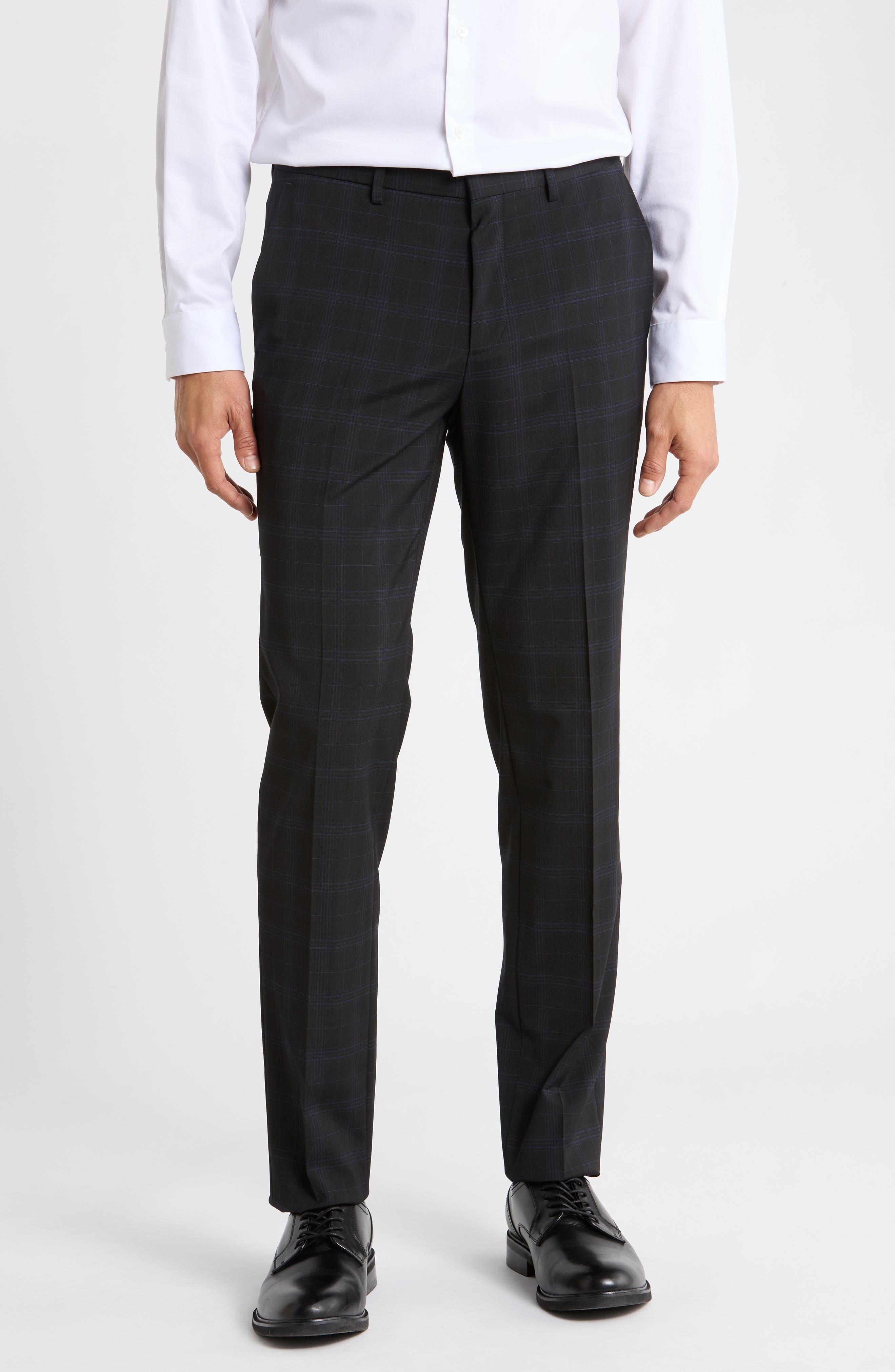 Hesten Flat Front Glen Plaid Dress Pants