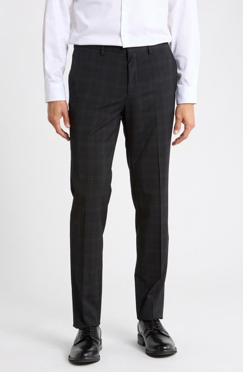 Hesten Flat Front Glen Plaid Dress Pants