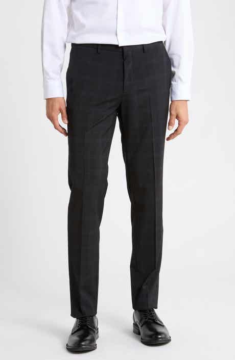 Hesten Flat Front Glen Plaid Dress Pants
