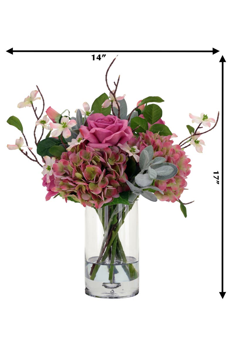 Mark Roberts Rose Hydrangea Bouquet, Alternate, color, Light Hot Pink