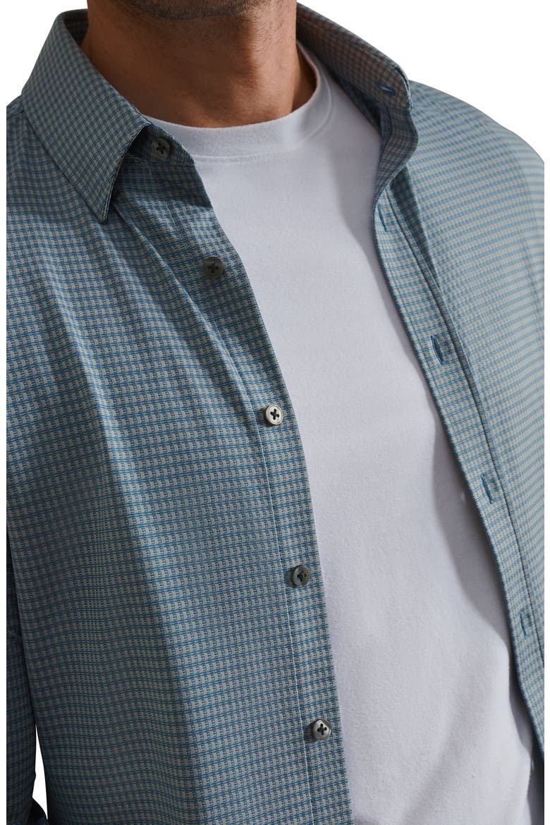 Commuter Slim Fit Gingham Shirt, Alternate, color, OLIVE SHADOW GINGHAM