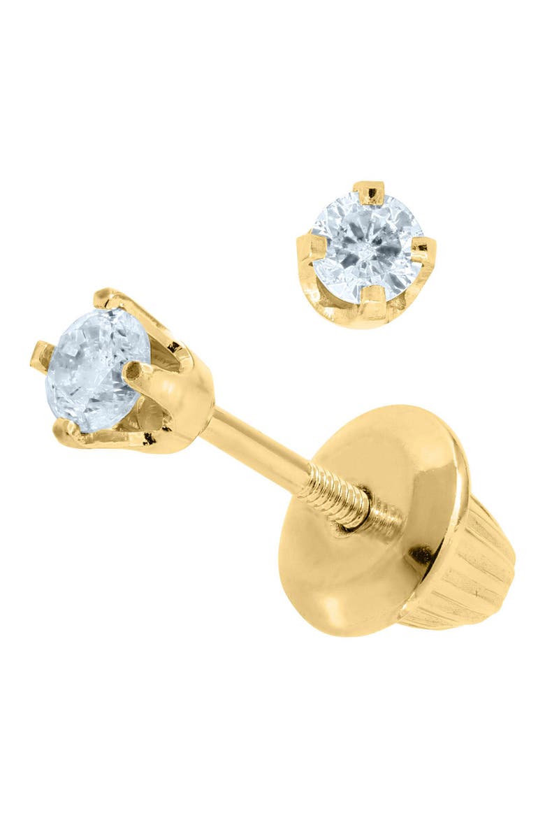 14k Gold & Diamond Earrings, Alternate, color, GOLD