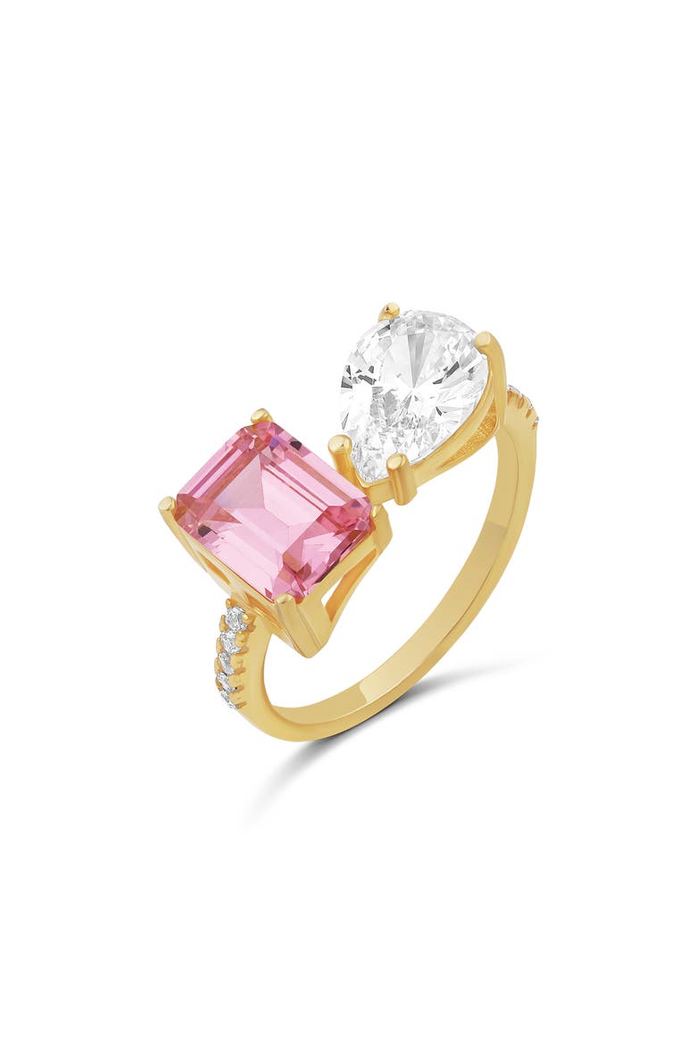 Cubic Zirconia Cocktail Ring, Main, color, GOLD/ PINK