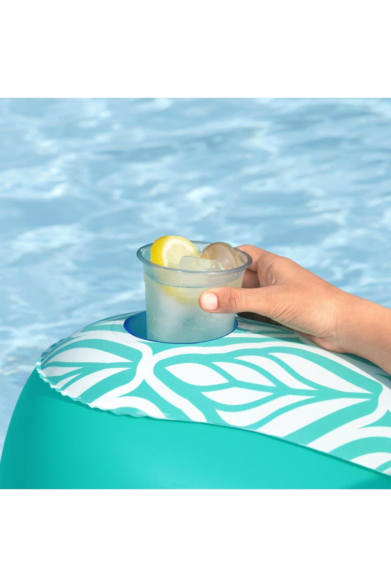57 Inch Comfort Plush Deluxe Chair Inflatable Pool Lounge with Cup Holder, Alternate, color, Blue
