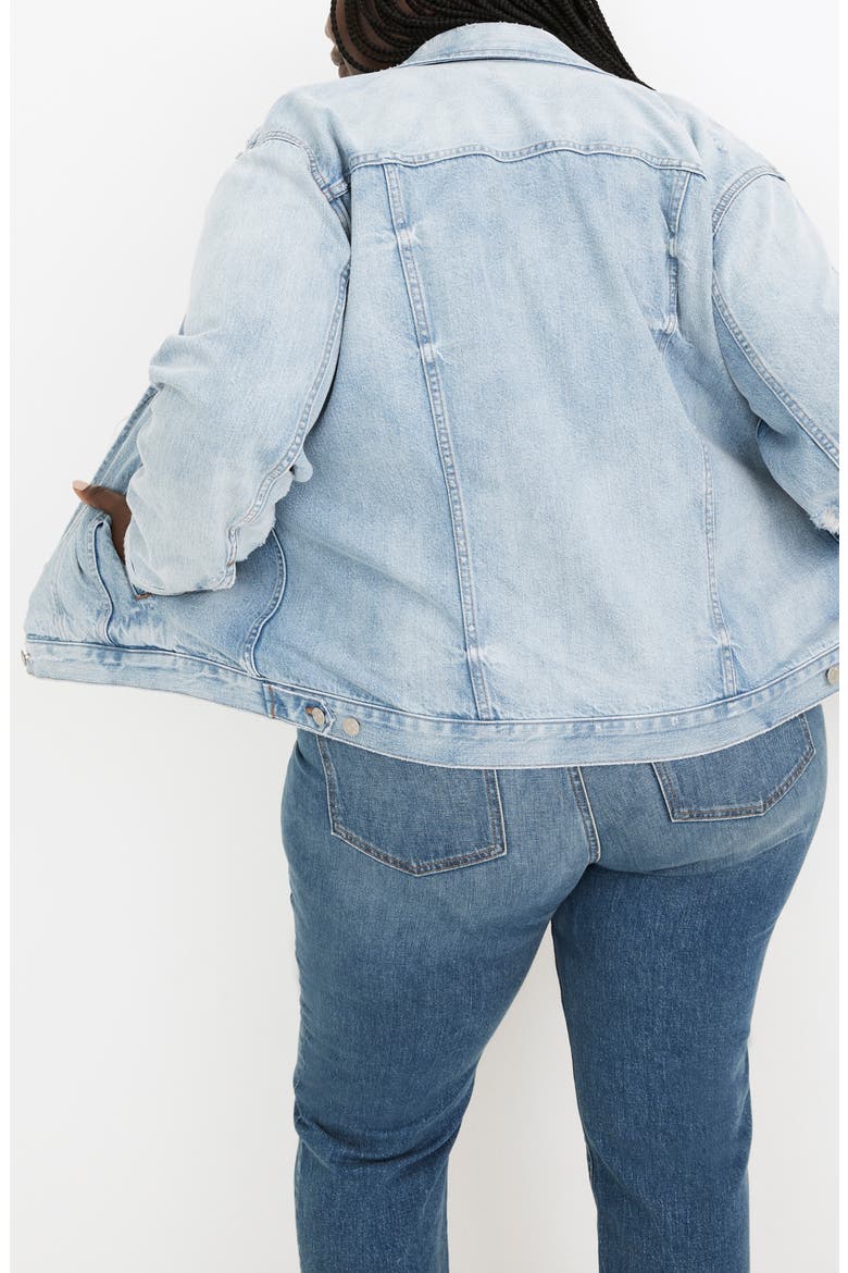 Oversize Denim Trucker Jacket, Alternate, color, JUNCTION WASH